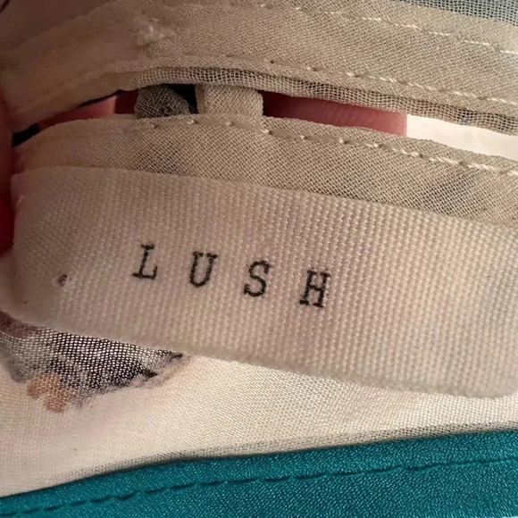 Lush sheer adjustable strap tank with blue bird print - Picture 5 of 7